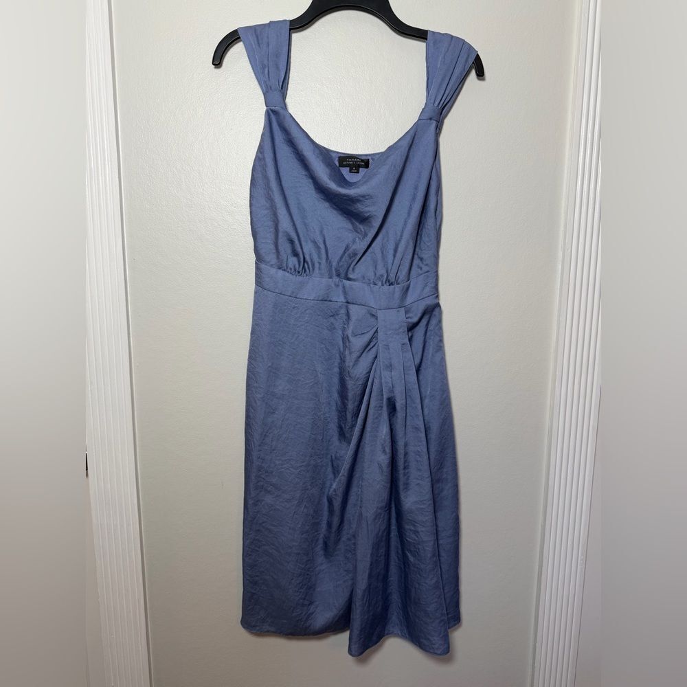 Tahari Arthur S. Levine Blue SAMPLE Draped Skirt Dress - Size 6